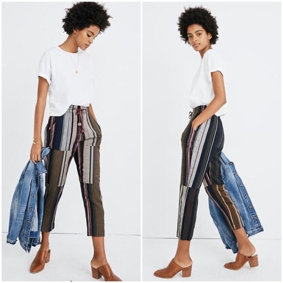 Apiece Apart Pants - Apiece Apart Striped Boho Cropped Floris Casual Pants